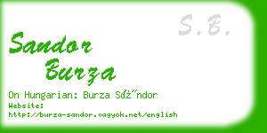 sandor burza business card